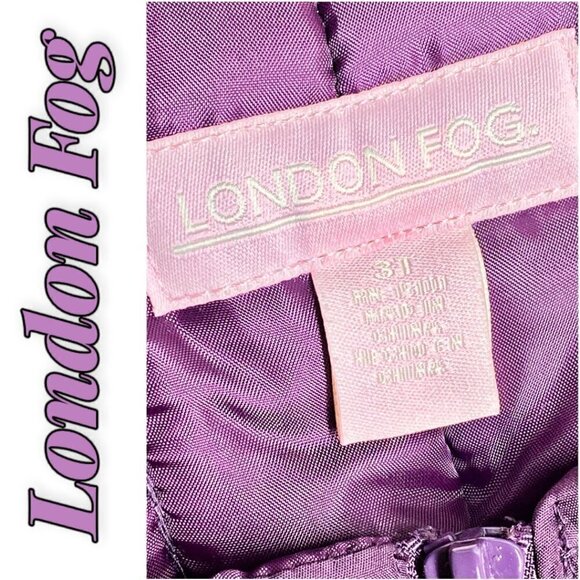 LONDON FOG Fushia Purple Insulated Baby Snow Bib, Size 3T - Picture 6 of 10